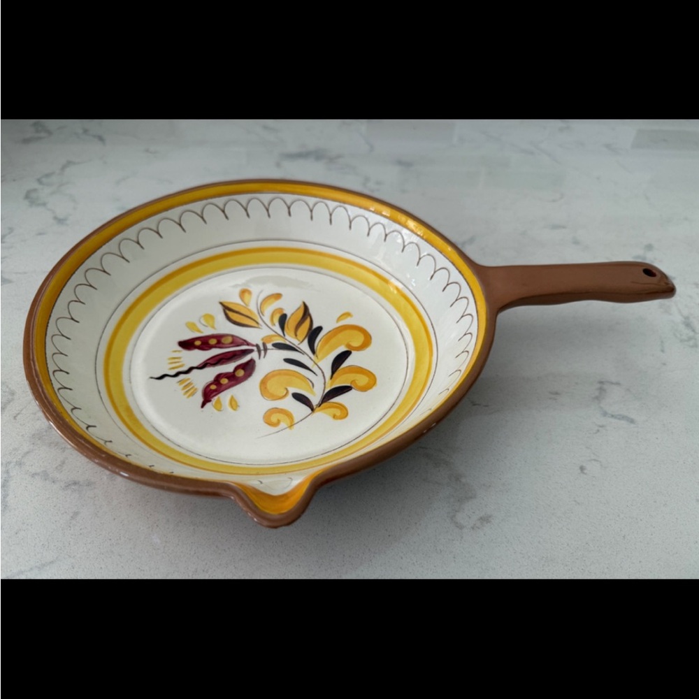 VTG Stangl Pottery Provincial Pattern 9" Open Skillet | Handle & Pour Spout| MCM